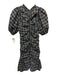 Ganni Size 34 Brown & Black Cotton & Polyester Short Puff Sleeve Plaid Dress Brown & Black / 34