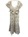 En Saison Size S Yellow, Green, White Polyester Ruffle Cap Sleeve Dress Yellow, Green, White / S