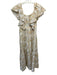 En Saison Size S Yellow, Green, White Polyester Ruffle Cap Sleeve Dress Yellow, Green, White / S