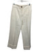 Sezane Size 36 Cream White Polyester & Wool Zip Fly High Rise Wide Leg Pants Cream White / 36