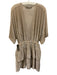 IRO Size 36 Beige, Silver, Gold Polyester Blend Half Sleeve Peplum Mini Dress Beige, Silver, Gold / 36