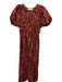 The Great Size Est S red, pink, white Cotton Short Balloon Sleeve Floral Dress red, pink, white / Est S