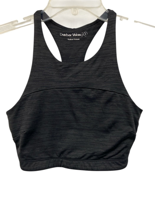 Outdoor Voices Size S Black & Gray Nylon Blend Racer Back Heathered Bra Black & Gray / S