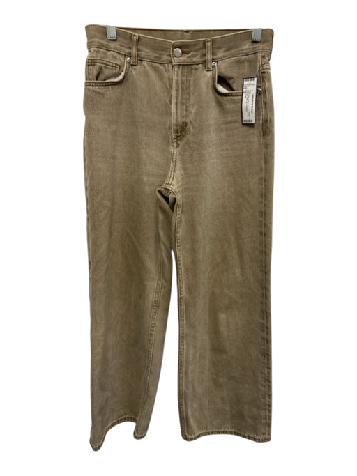 COS Size 26 Taupe Gray Cotton Denim High Rise Cropped Wide Leg Jeans Taupe Gray / 26
