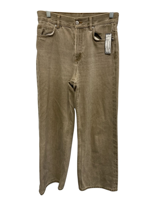 COS Size 26 Taupe Gray Cotton Denim High Rise Cropped Wide Leg Jeans Taupe Gray / 26