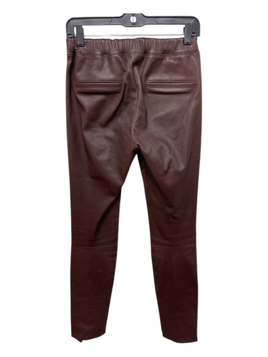 Helmut Lang Size 6 Red Brown Lamb leather Elastic Waist High Rise Legging Pants Red Brown / 6