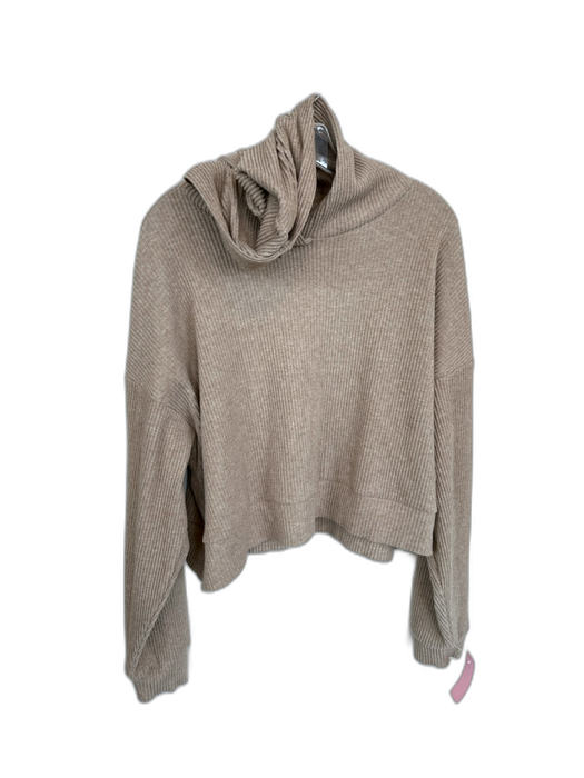 Alo Size Est M Oatmeal Ribbed Long Sleeve Athletic Hoodie Oatmeal / Est M