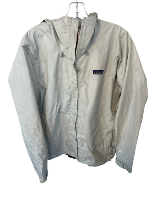 Patagonia Bone Nylon Full Zip Hood Athletic Raincoat Bone / L