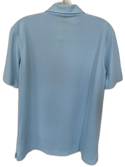 Peter Millar Size M Baby Blue Polyester Solid Buttons Men's Polo Baby Blue / M