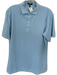 Peter Millar Size M Baby Blue Polyester Solid Buttons Men's Polo Baby Blue / M