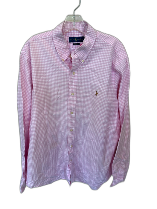 Ralph Lauren Size XL Pink & White Cotton Checkered Button Down Men's Shirt Pink & White / XL