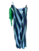 Entro Size M Navy & Green Cotton One Shoulder Bow Striped Maxi Dress Navy & Green / M