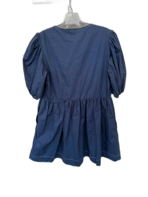Aureum Size M Navy & white Cotton Short Balloon Sleeve Front bow Dress Navy & white / M