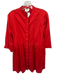 Tuckernuck Size M Red Cotton Long Sleeve Button Down Dress Red / M