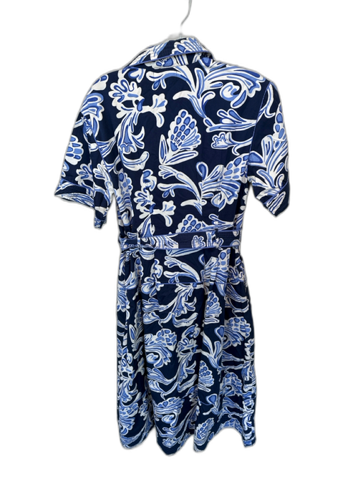 Elizabeth James the Label Size M Navy & white Cotton Short Sleeve Collar Dress Navy & white / M