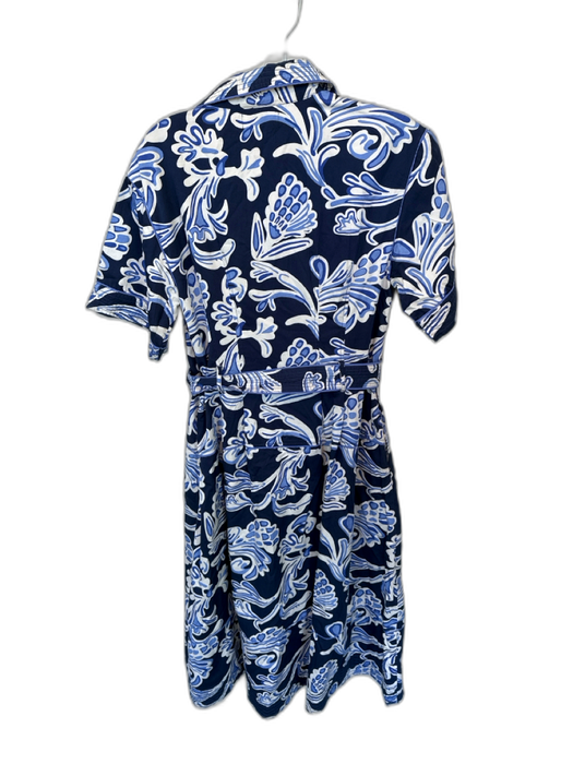Elizabeth James the Label Size M Navy & white Cotton Short Sleeve Collar Dress Navy & white / M
