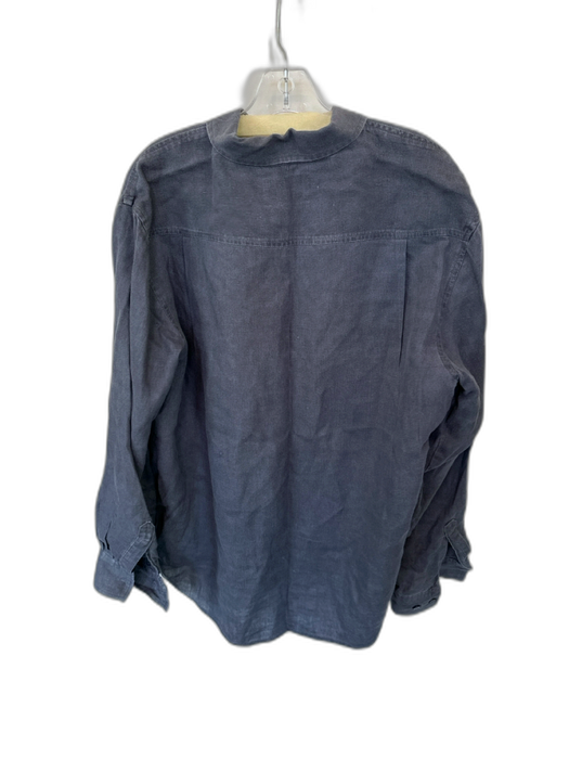 Madda Fella Size L Charcoal Linen Solid Button Down Men's Shirt Charcoal / L