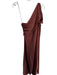 Glam Size M Brown Polyester One Shoulder Draped Detail Gown Brown / M