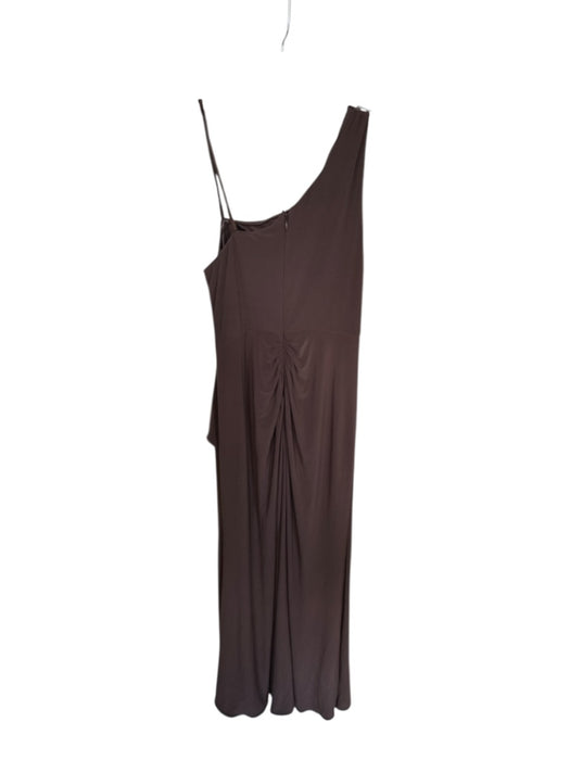 Adrianna Papell Size 8 Brown Polyester Blend One Shoulder Draped Front Gown Brown / 8