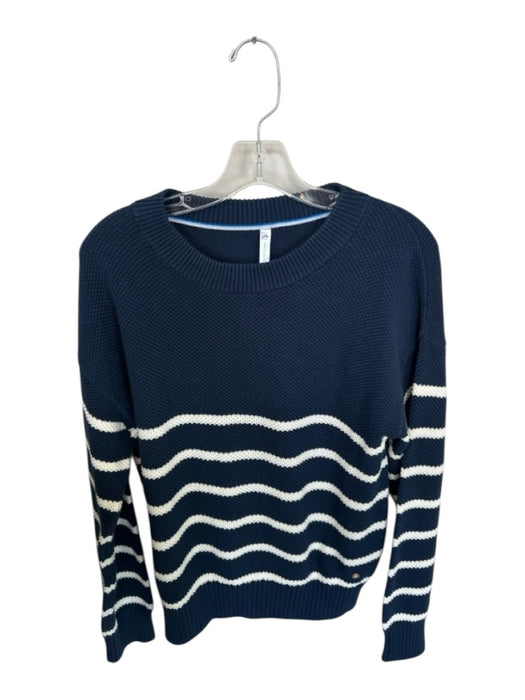 Southern Tide Size S Navy & white Cotton Knit Striped Long Sleeve Sweater Navy & white / S