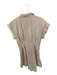 Maeve Size MP white & tan Cotton Mini Cinched Waist Front Button Striped Dress white & tan / MP
