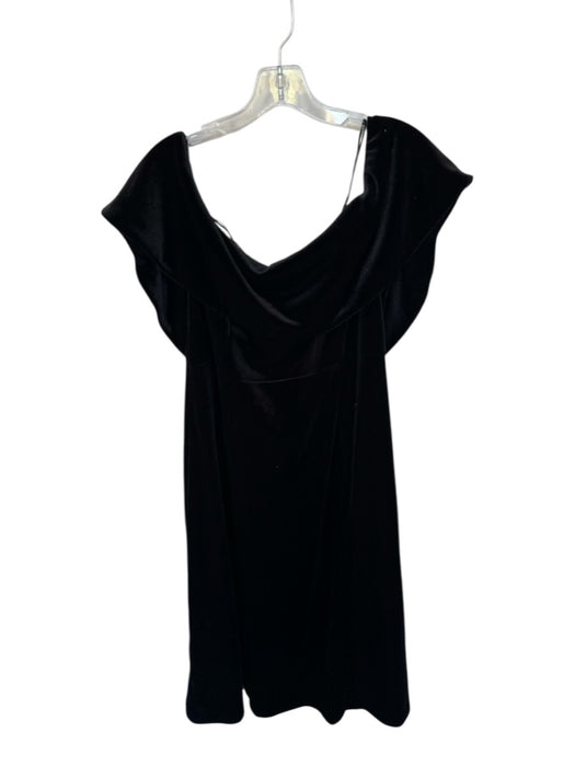 Pomander Place Size XL Black Polyester Asymmetric One Shoulder Velvet Dress Black / XL