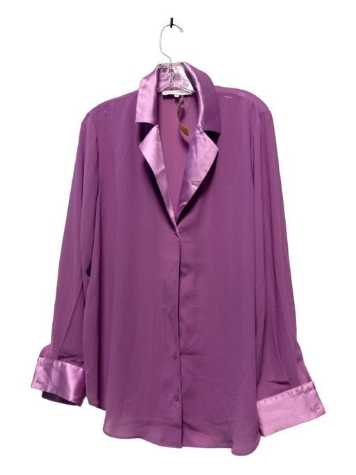 endless rose Size M Purple Polyester Long Sleeve Collar Top Purple / M