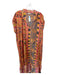 Paani Size Est S Orange & Green Polyester Cap Sleeve Aztec Maxi Dress Orange & Green / Est S