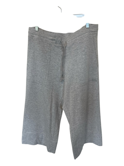 Quince Size L Gray Tencel Blend Drawstring Wide Leg Cropped Lounge Pants Gray / L