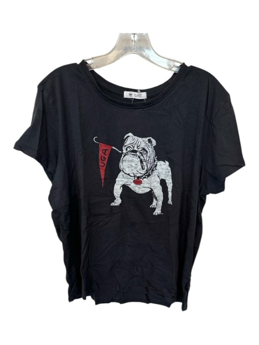 47 Size XL Black & White Cotton Short Sleeve UGA Athleisure Top Black & White / XL