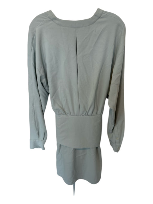 Tibi Size 8 Sage green Polyester Blend Long Sleeve Front Tie Dress Sage green / 8