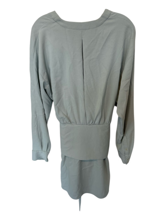 Tibi Size 8 Sage green Polyester Blend Long Sleeve Front Tie Dress Sage green / 8