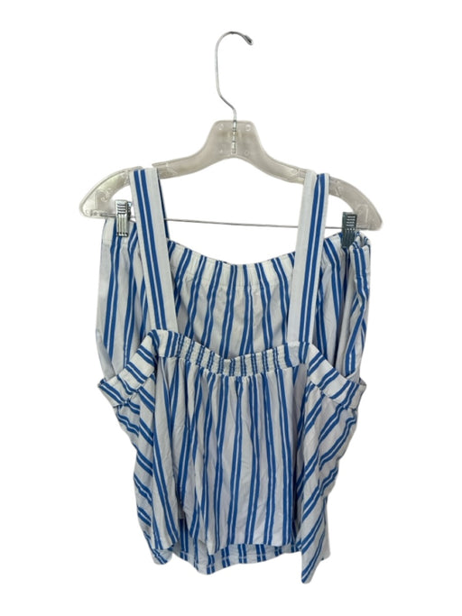 Lake Size XL Blue & White Modal & Spandex Stripe Tank Elastic Waist Pajamas Blue & White / XL