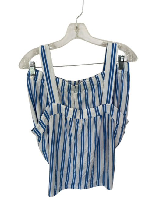 Lake Size XL Blue & White Modal & Spandex Stripe Tank Elastic Waist Pajamas Blue & White / XL