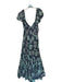 Free People Size XL Green & Purple Cotton & Viscose Smocked Maxi Floral Dress Green & Purple / XL