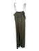 Zara Size L Olive Polyester Pleated Maxi Smocked Spaghetti Strap Dress Olive / L