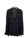 Free People Size L Black Polyester Long Sleeve V Neck Front Pocket Sheer Blouse Black / L