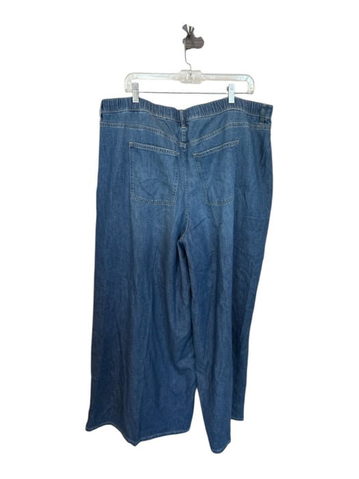 Spanx Size 3X Medium Wash Cotton & Tencel Pocket Zip Fly Wide Leg Denim Pants Medium Wash / 3X