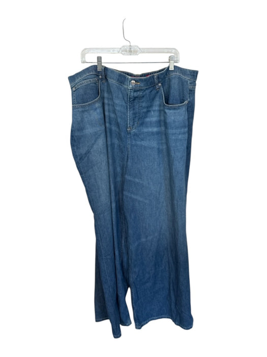 Spanx Size 3X Medium Wash Cotton & Tencel Pocket Zip Fly Wide Leg Denim Pants Medium Wash / 3X