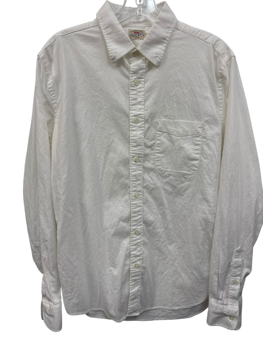 Faherty Size M White Cotton Solid Button Down Men's Long Sleeve Shirt White / M