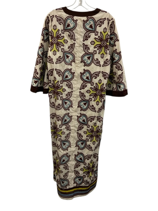 Tuckernuck Size Small Brown, Blue, Green Cotton Long Sleeve Embroidered Dress Brown, Blue, Green / Small