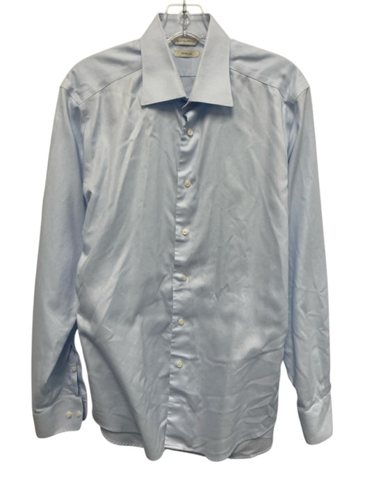 Suitsupply Size 15.75 Light blue Cotton Solid Button up Men's Long Sleeve Shirt Light blue / 15.75