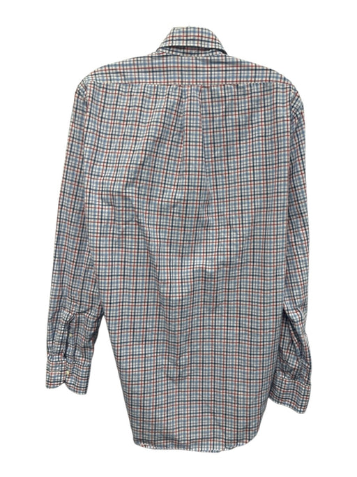 Sid Mashburn Size M Blue & Red Cotton Plaid Button Up Men's Long Sleeve Shirt Blue & Red / M