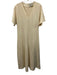 Tuckernuck Size Medium Cream White Cotton Blend Short Sleeve Split Neck Dress Cream White / Medium