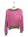 Free People Size S Pink & Green Cotton Long Sleeve V Neck distressed Sweatshirt Pink & Green / S
