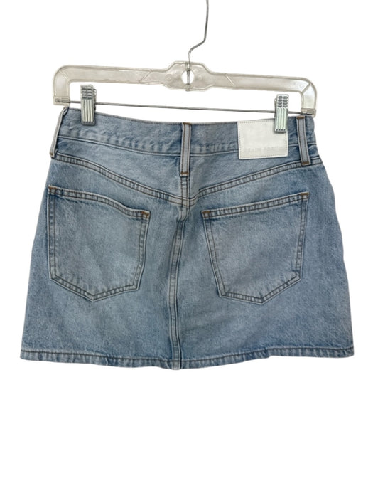 Denim Forum Size 28 Light Wash Cotton Front & Back Pockets Zip Fly Denim Skirt Light Wash / 28
