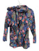 Tish Cox Size XS Black, Purple, Multi Long Sleeve Floral Print Tie Detail Top Black, Purple, Multi / XS