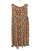 S & B Size 10 White & Multi Polyester Sleeveless Floral pleats Applique Dress White & Multi / 10