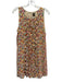 S & B Size 10 White & Multi Polyester Sleeveless Floral pleats Applique Dress White & Multi / 10