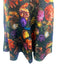 Theia Size 8 Black, Red, Multi Polyester Cap Sleeve Floral V Neck Midi Dress Black, Red, Multi / 8